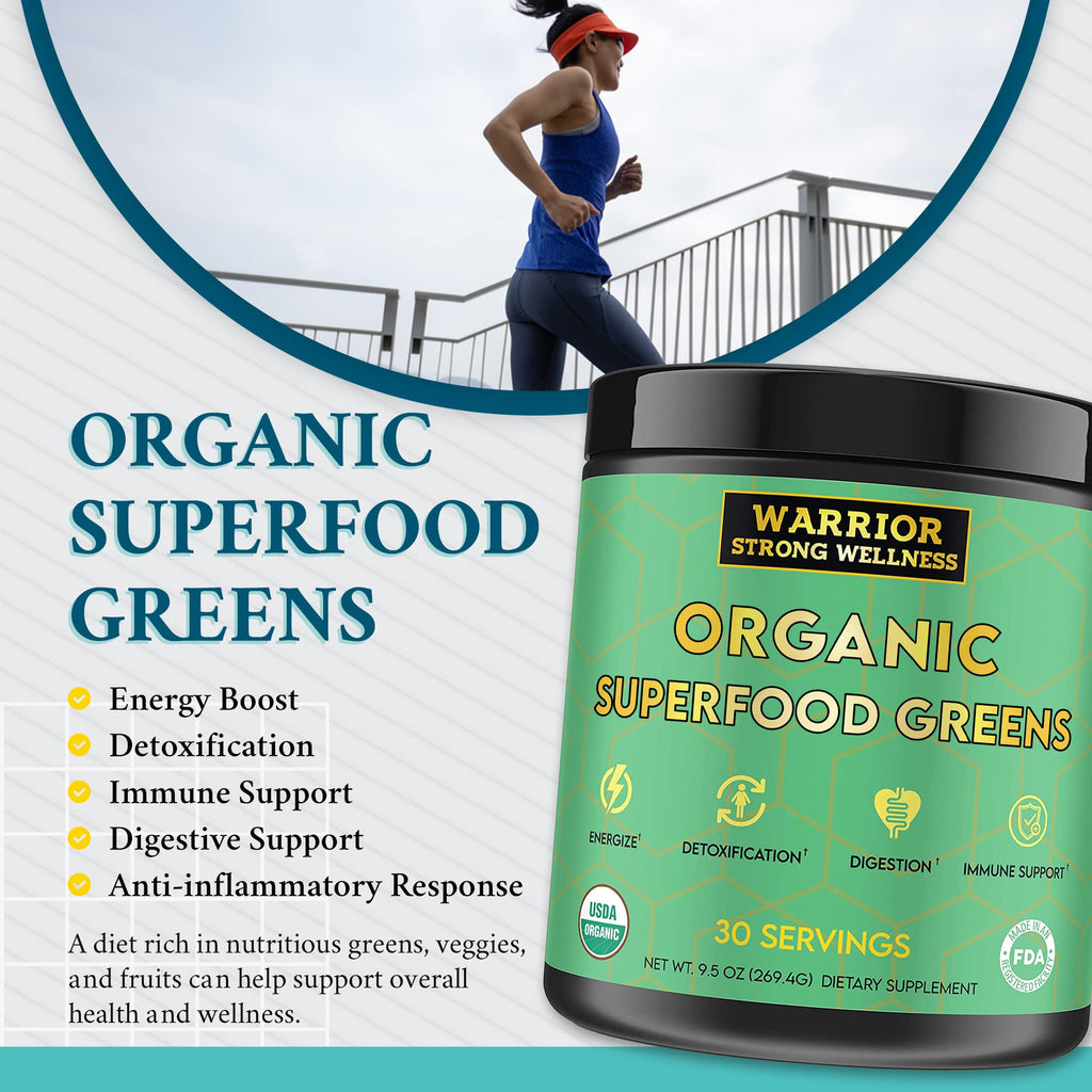 Warrior Strong Wellness Certified Organic Greens Powder - 30 Servings - image 5