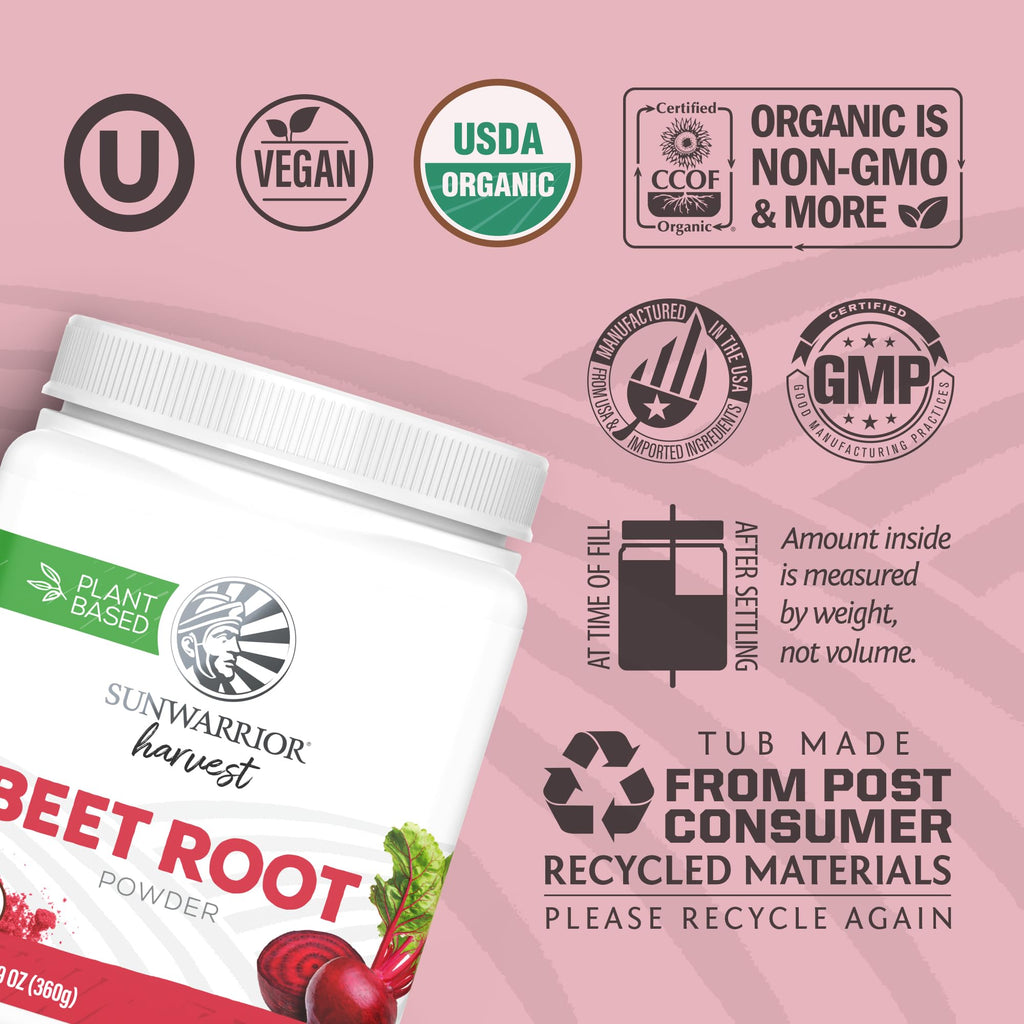 Sunwarrior Beet Root Powder Nitric Oxide Booster - 90 Servings - image 3