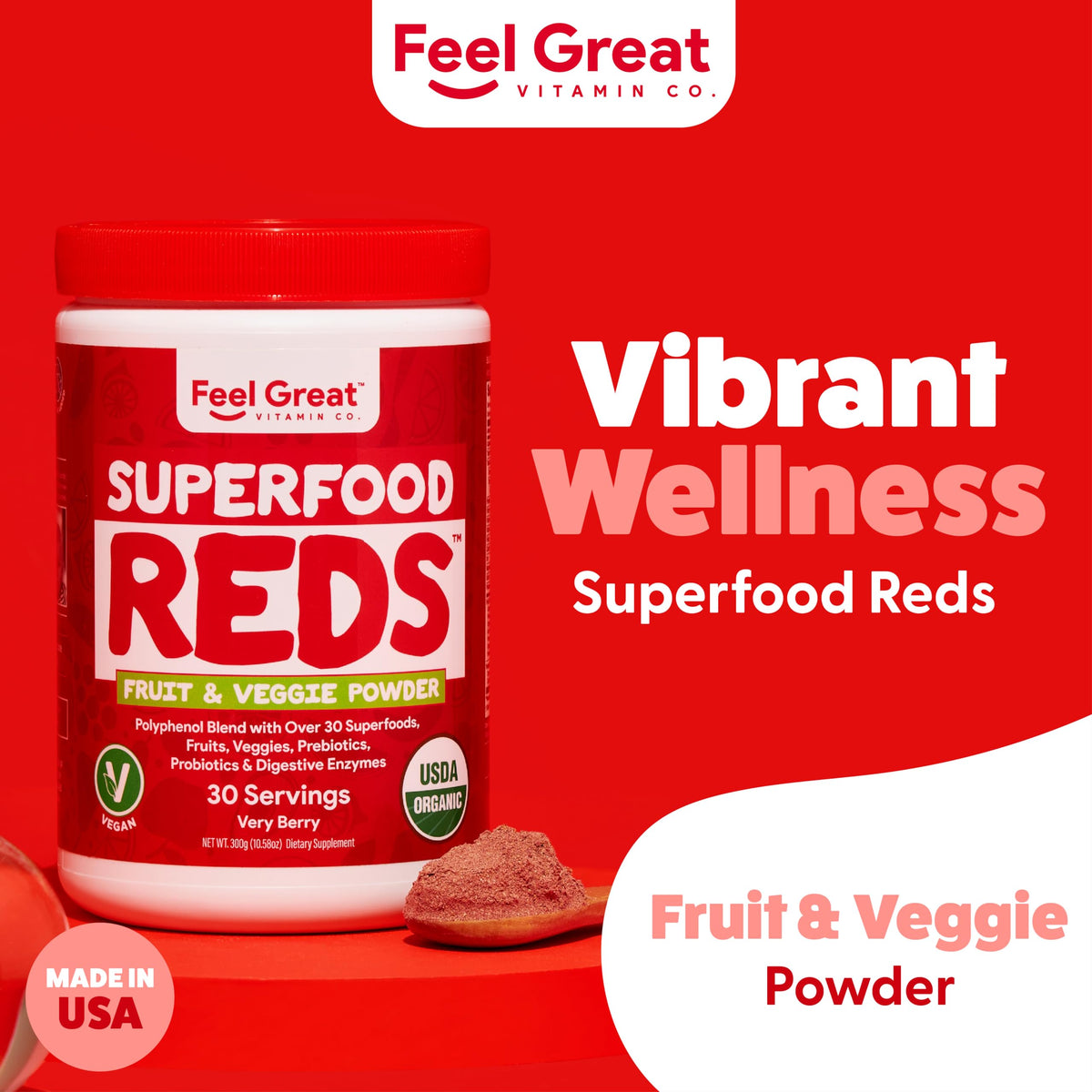 The Feel Great Vitamin Company Superfood Reds Powder - 10.58 oz - image 3