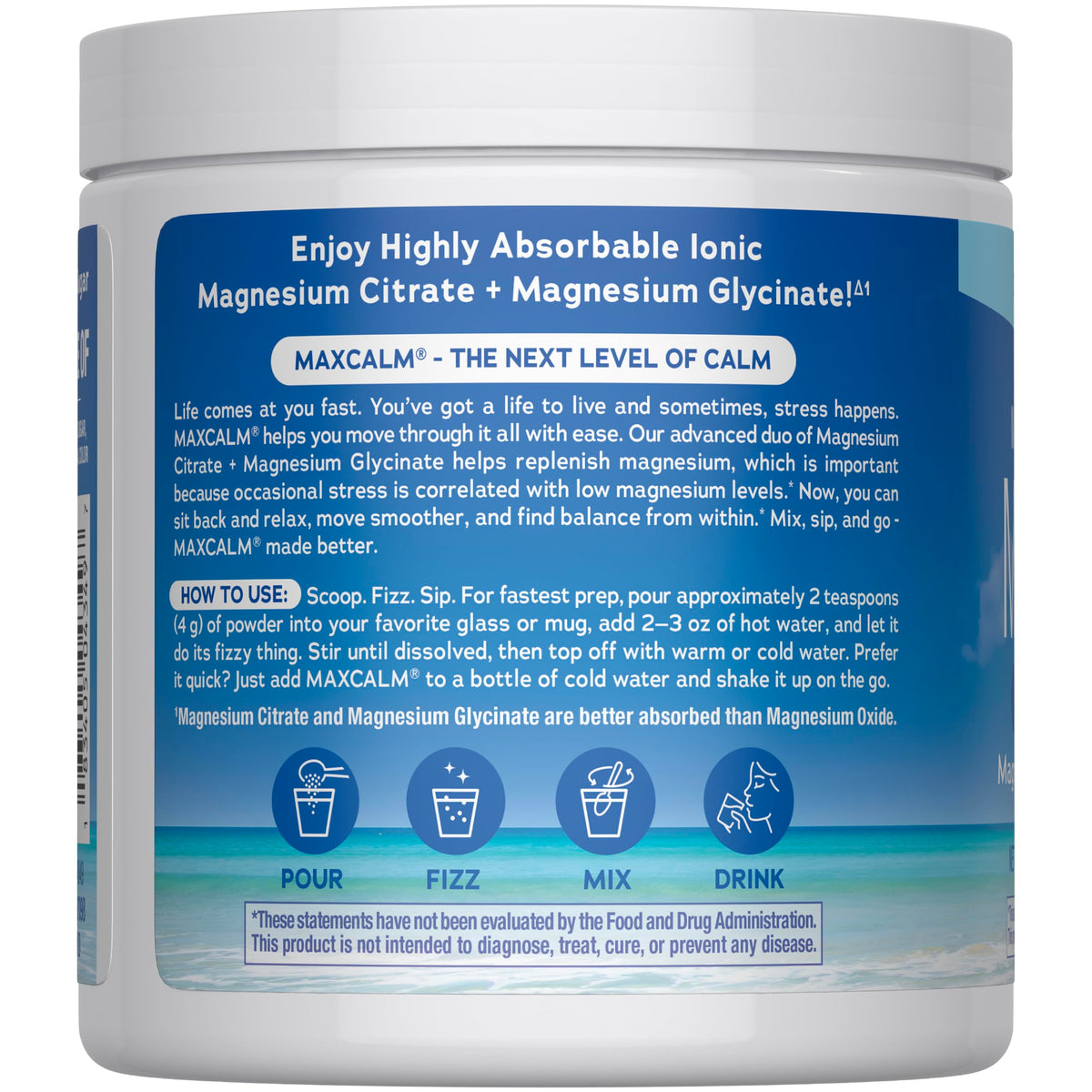 Natural Vitality MaxCalm Magnesium Powder - 8 oz - image 3