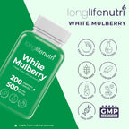 LongLifeNutri White Mulberry Leaf Extract 500mg - 200 Vegetarian Capsules - image 7