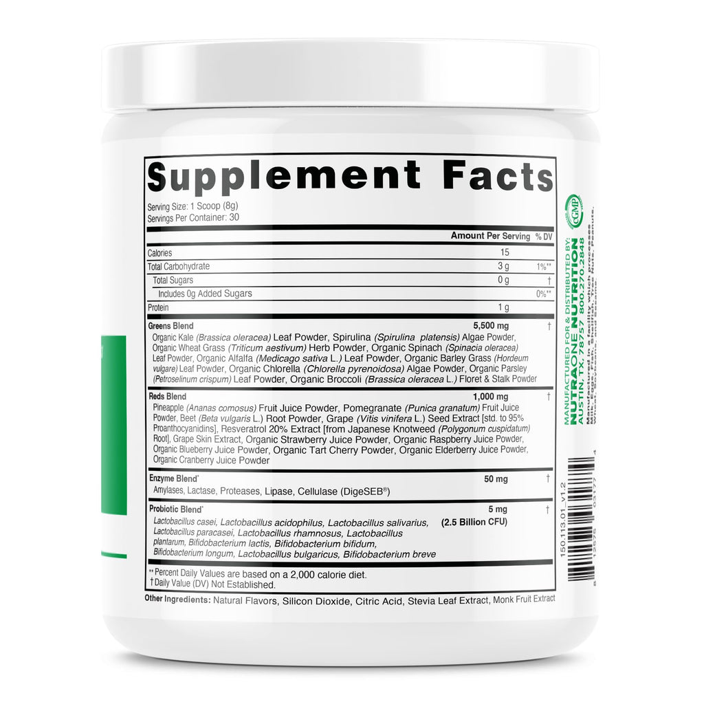 NutraOne Ideal Greens Antioxidant Superfood Powder Berry - 30 Servings - image 3
