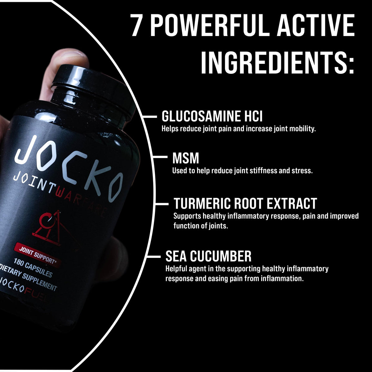 Jocko Fuel Joint Support Glucosamine Chondroitin - 180 Capsules - image 4
