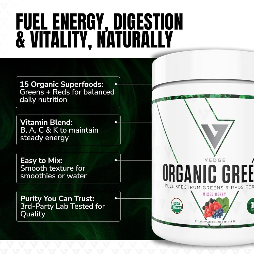 VEDGE Greens Powder Super Greens Mixed Berry - 30 Servings - image 4