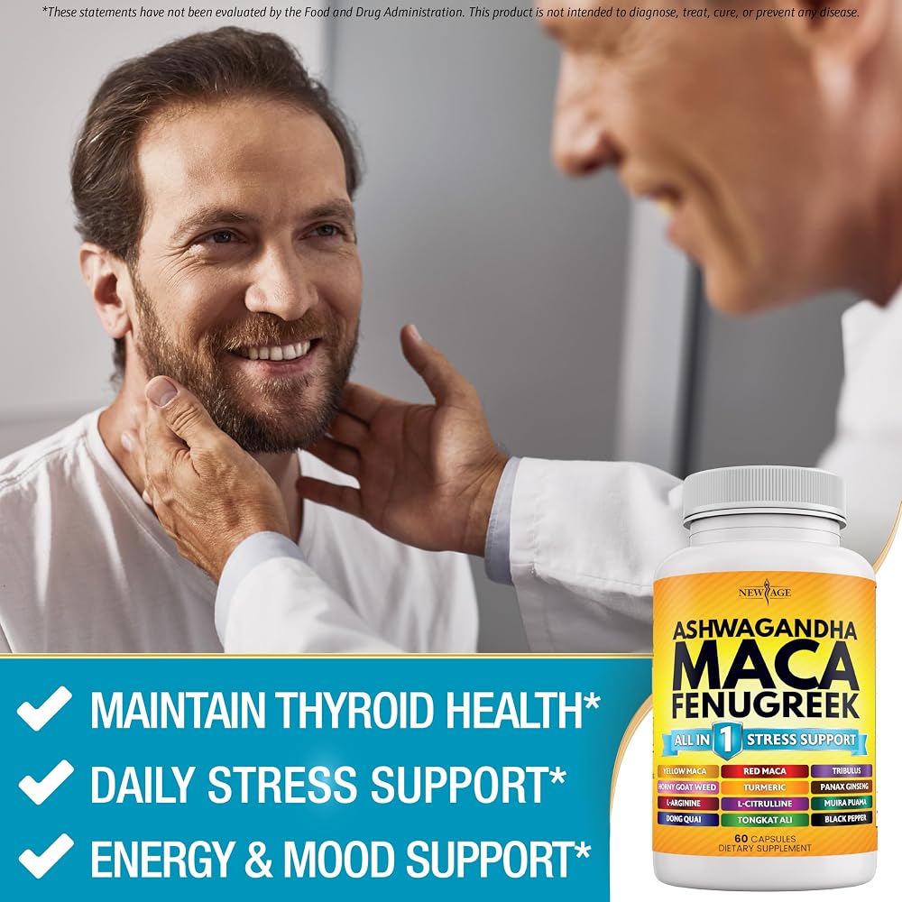 NEW AGE Ashwagandha Maca Root Fenugreek Supplement Mood Support - 120 Capsules - image 6