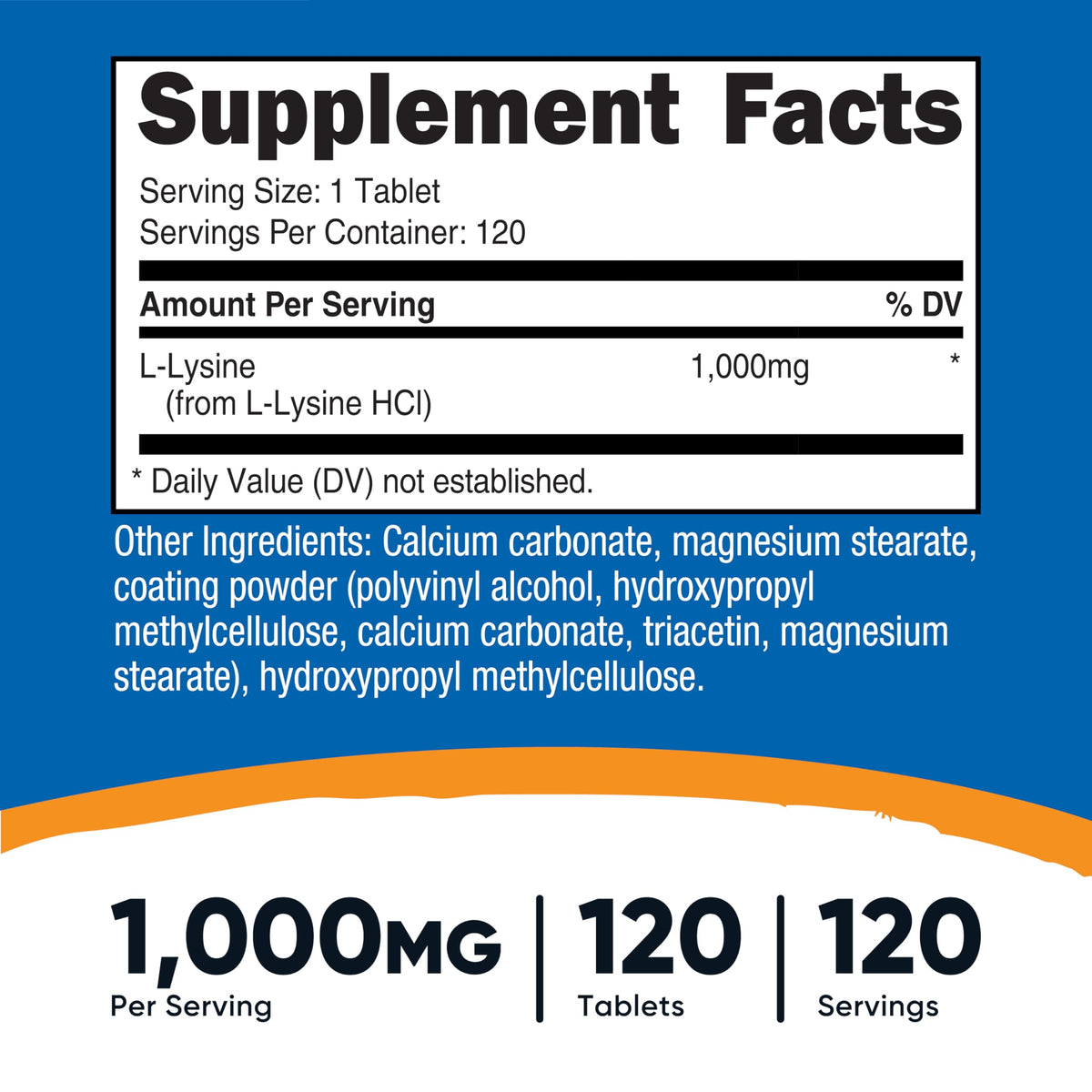 Nutricost L-Lysine 1000mg