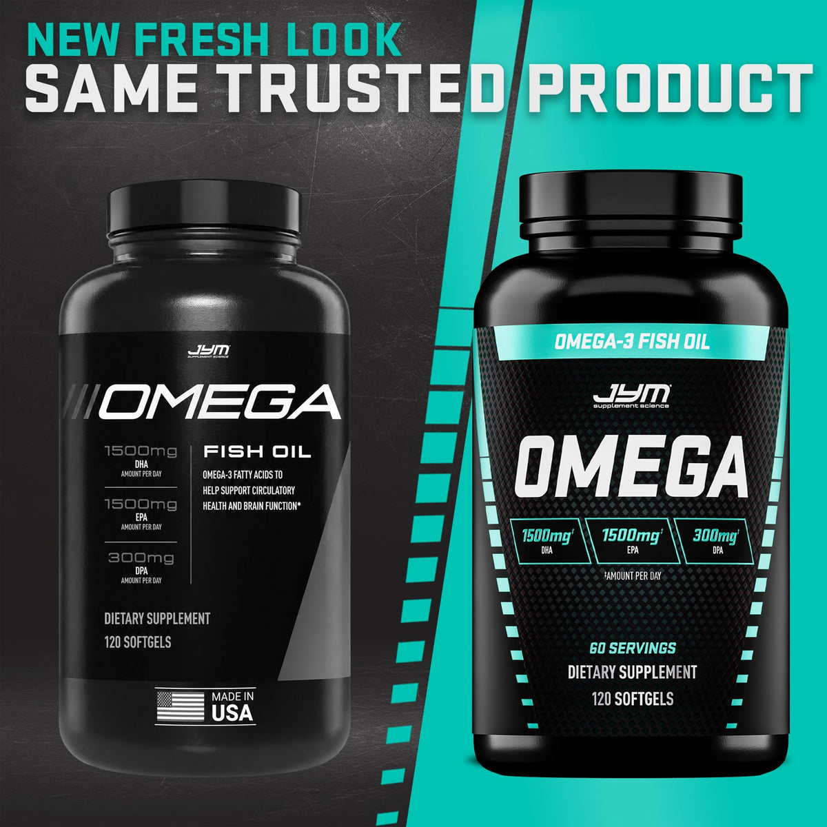 JYM Supplement Science Omega Fish Oil EPA DHA - 120 Softgels - image 2