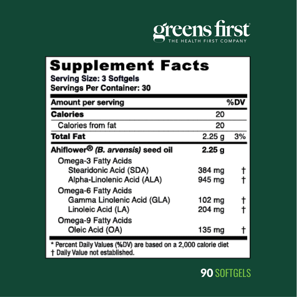 Greens First Ahiflower Oil Plant-Based Omega-3 - 90 Softgels - image 9
