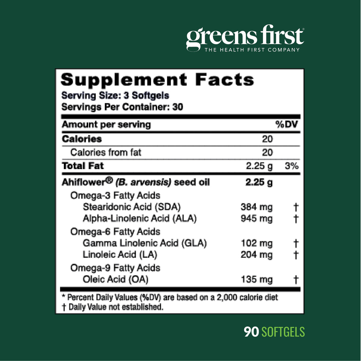 Greens First Ahiflower Oil Plant-Based Omega-3 - 90 Softgels - image 9
