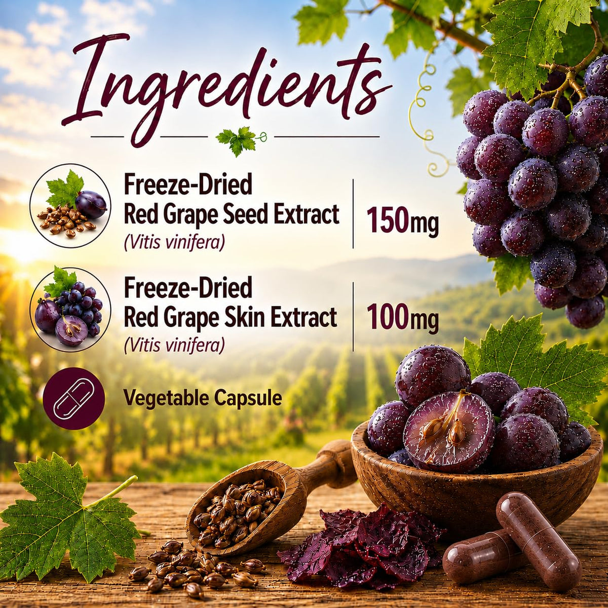 Seagate Grape Seed Extract 250 mg - 30 Vegetarian Capsules - image 3