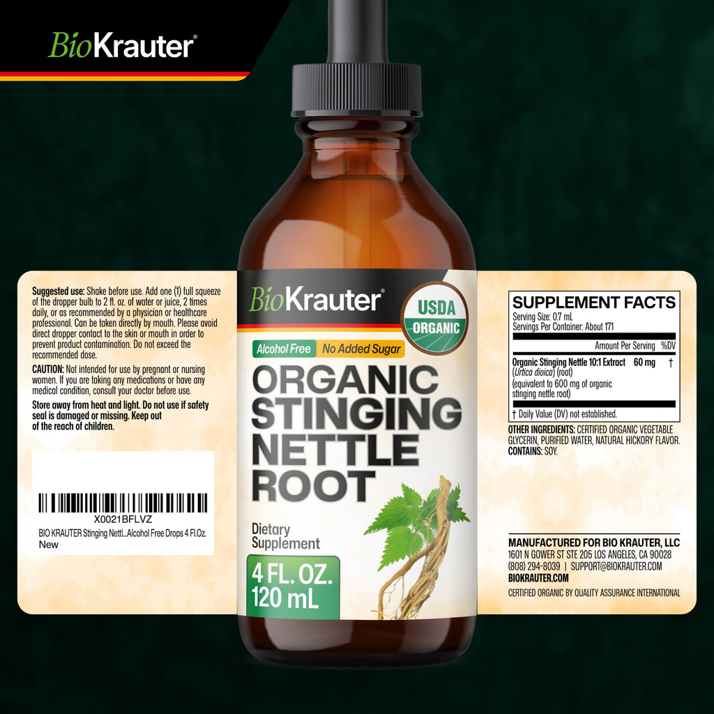 BIO KRAUTER Stinging Nettle Root Drops Organic - 4 Fl Oz - image 9