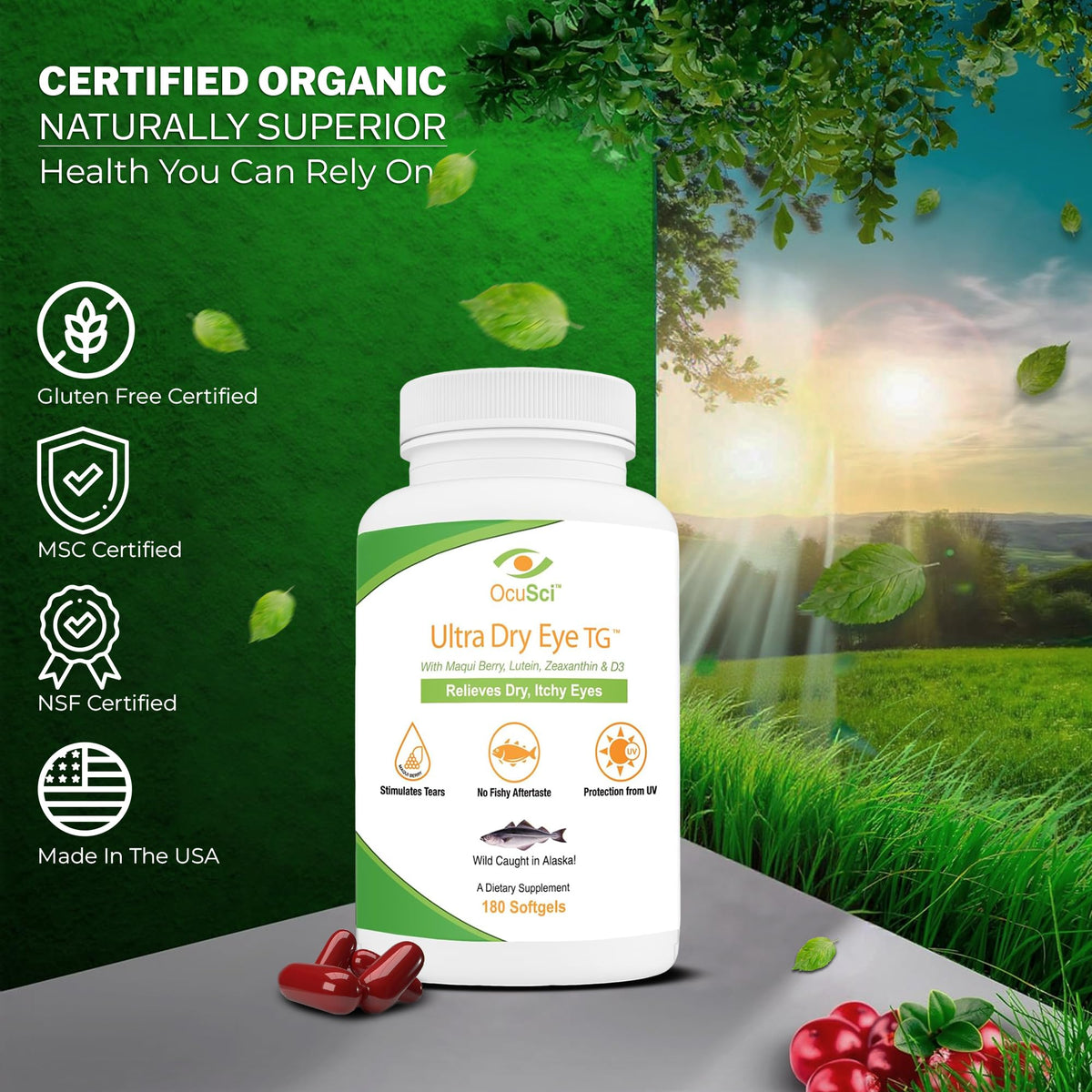 OcuSci Ultra Dry Eye Omega-3 with Lutein & D3 - 60 Servings - image 5