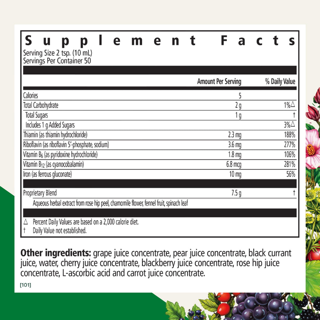 Floradix Floravital Liquid Iron Supplement, Vegan, Gluten-Free