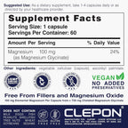 CLEPON Magnesium Glycinate 100mg for Sleep & Relaxation - 60 Capsules - image 4
