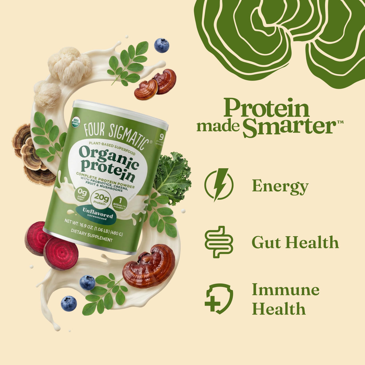 Four Sigmatic Plant Based Vanilla and Superfood Organic Plant-Base