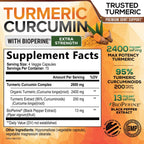Nature's Nutrition Turmeric Curcumin Supplement - 2400mg Organic