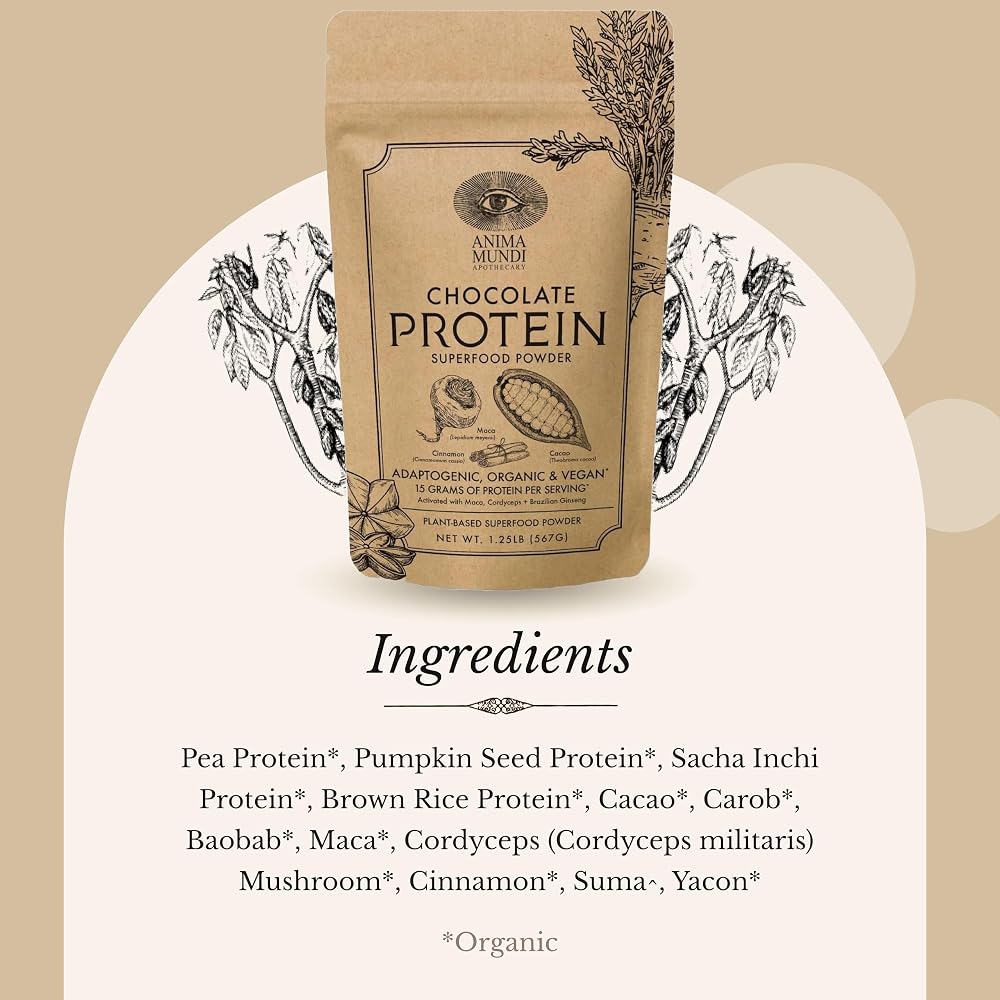 Anima Mundi Apothecary Chocolate Protein Superfood Powder - 567g - image 3