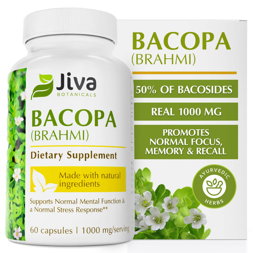Jiva Botanicals Bacopa Monnieri 1000mg - 60 Capsules