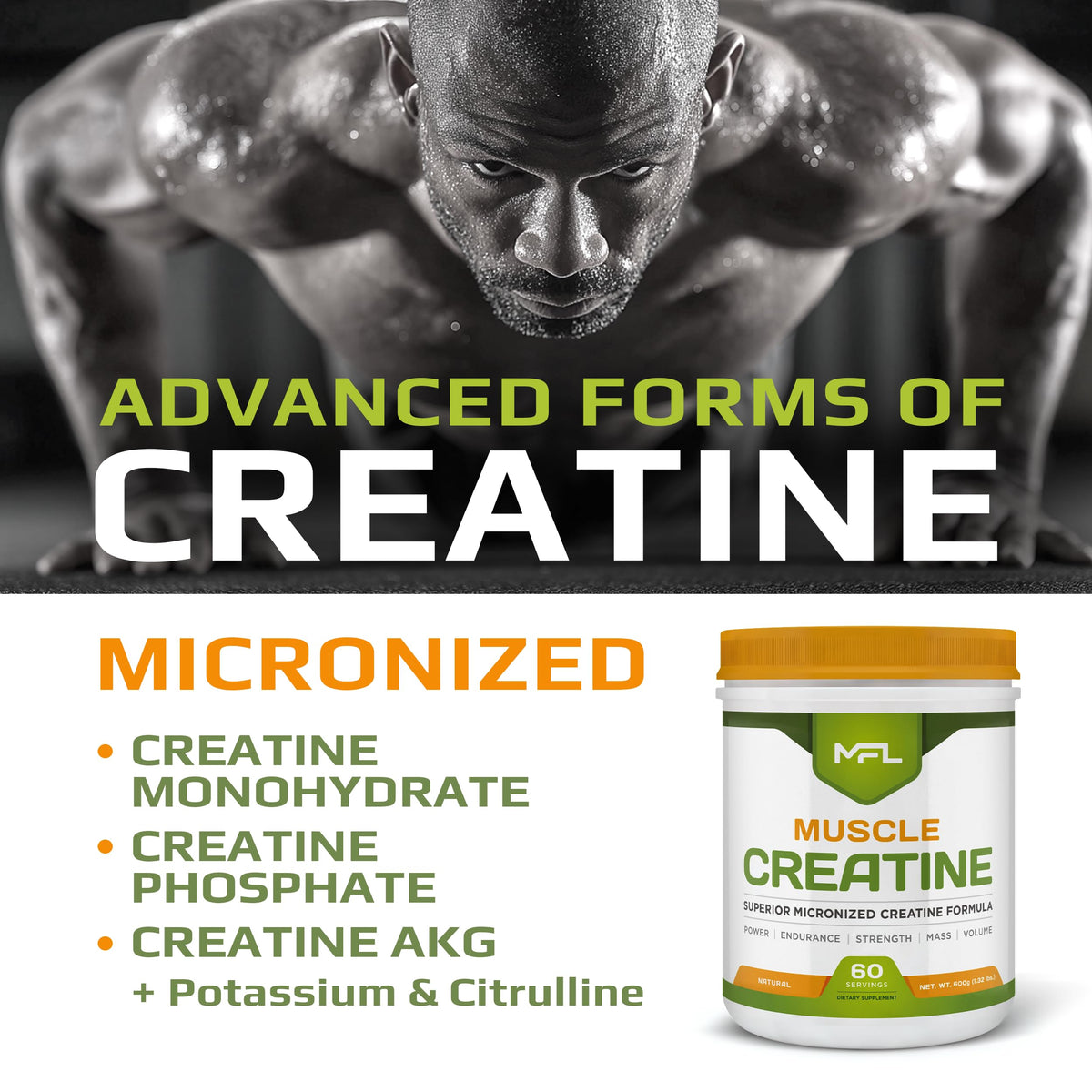 MUSCLE FOOD LABS Muscle Creatine Powder 3 Forms - 60 Servings - image 3