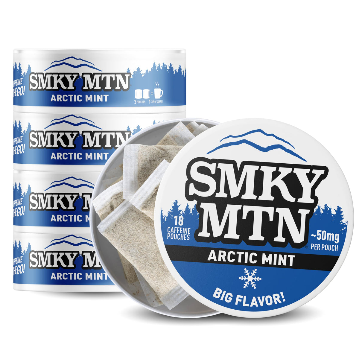 SMOKEY MOUNTAIN Pouches - Nicotine-Free and Tobacco-Free - 5 Can Box