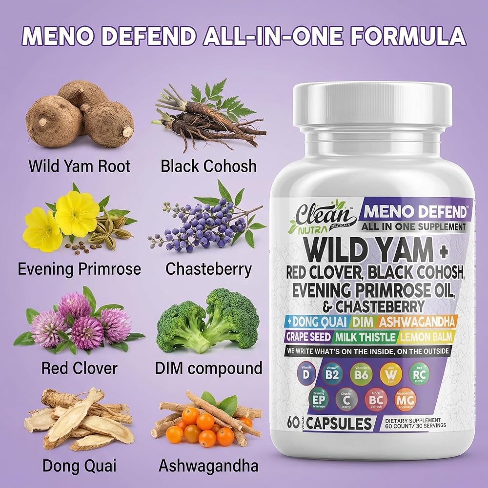 Clean Nutraceuticals Wild Yam Root Hormone Balance Capsules - 60 Count - image 4