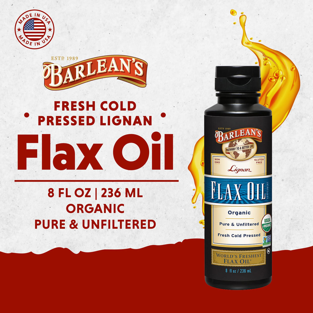 Barlean's Organic Lignan Flaxseed Oil, ALA Omega-3, Cold-Pressed, 8oz - image 2