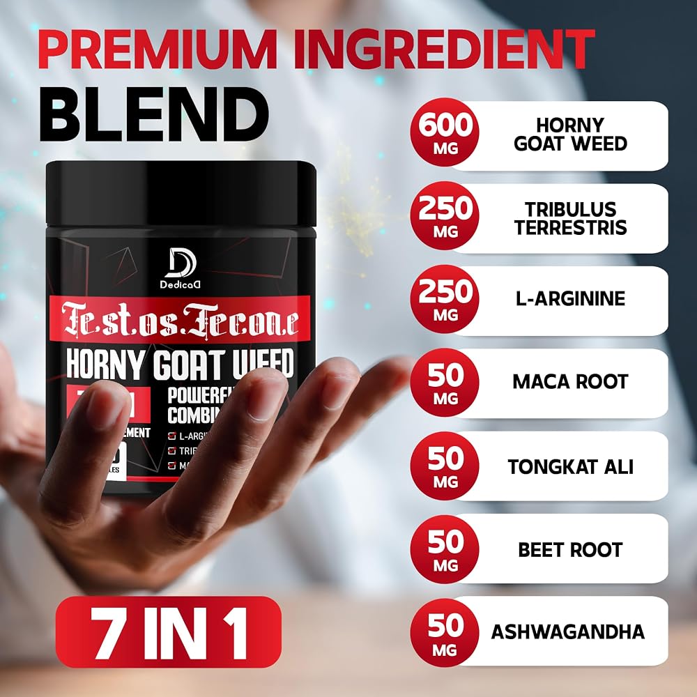 DEDICAD 7-in-1 Ultra Test Support with Tribulus & Maca - 120 Capsules - image 2