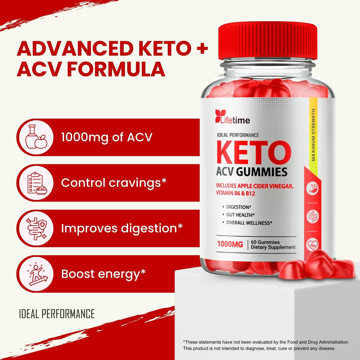 IDEAL PERFORMANCE Lifetime Keto Max Gummies Vegan - 300 Gummies - image 2