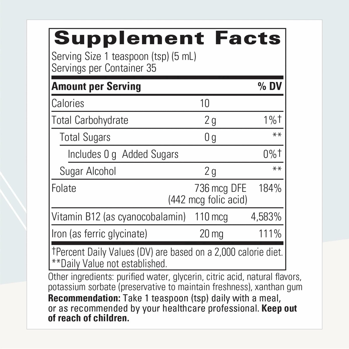 Integrative Therapeutics Liquid Iron Apple Cinnamon - 6 fl oz - image 2