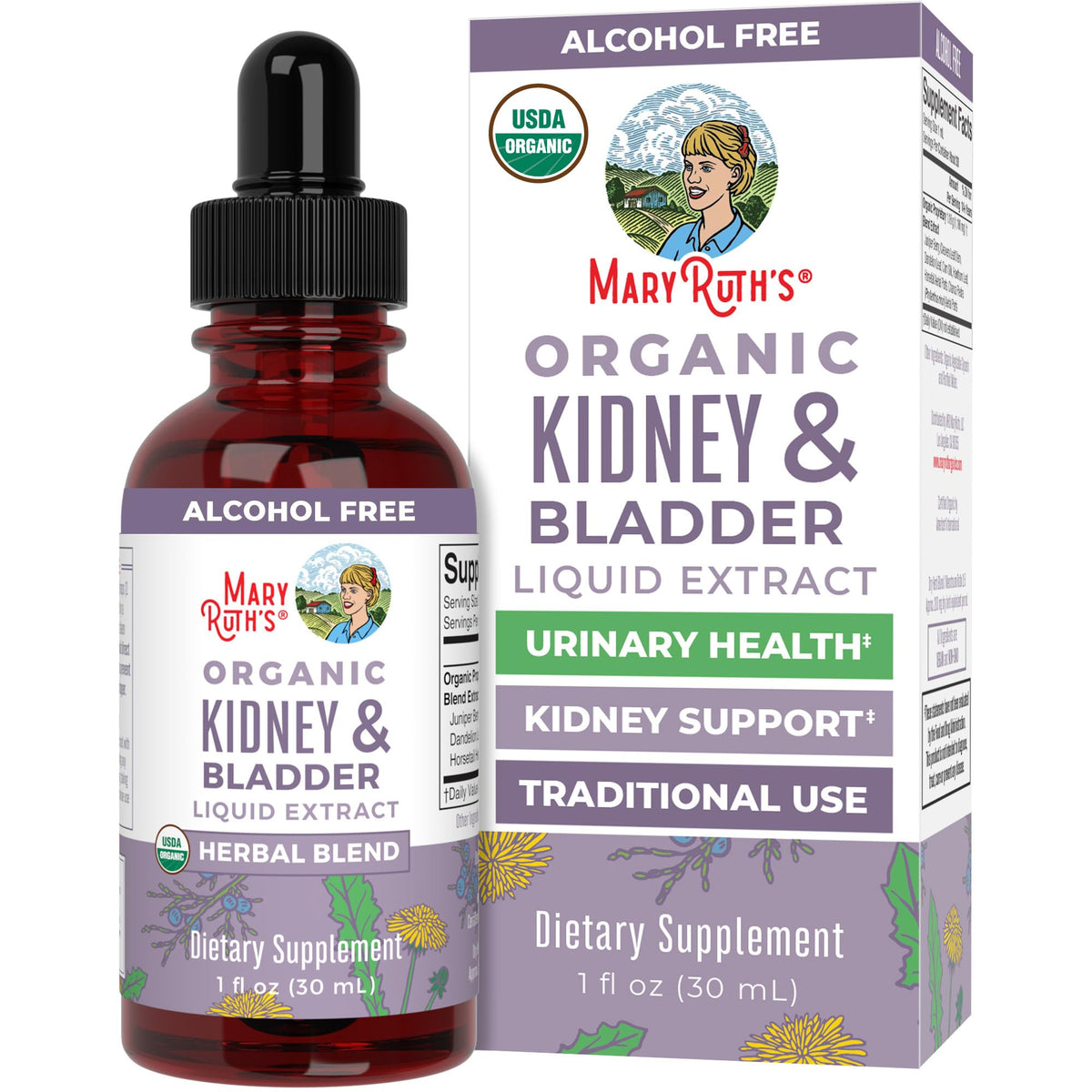 MARYRUTH'S Organic Kidney & Bladder Herbal Blend - 1 Fl Oz