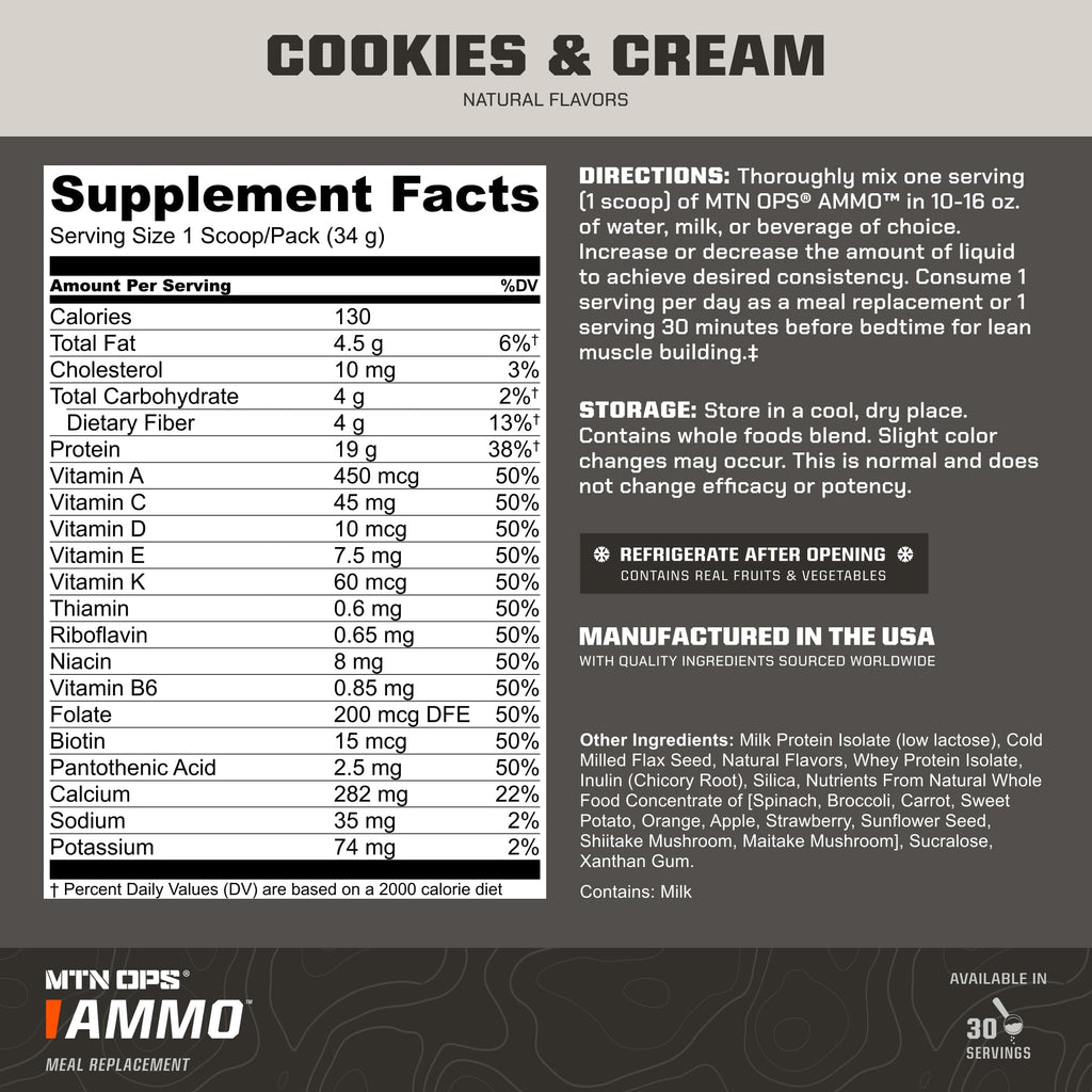 MTN OPS Ammo Meal Replacement Shake Powde
