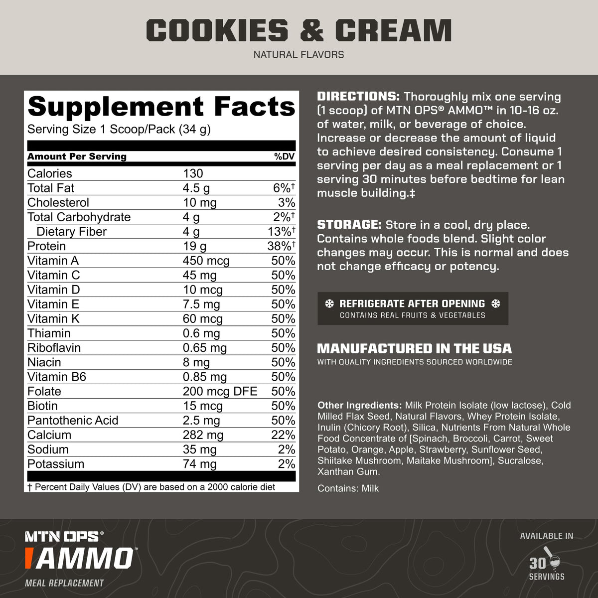 MTN OPS Ammo Meal Replacement Shake Powde