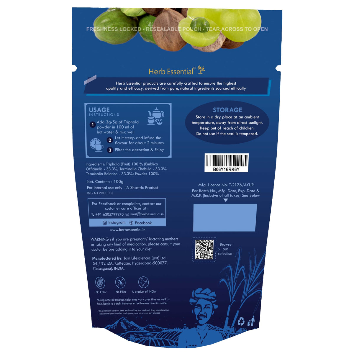 Herb Essential Organic Triphala Powder - 200g - image 5