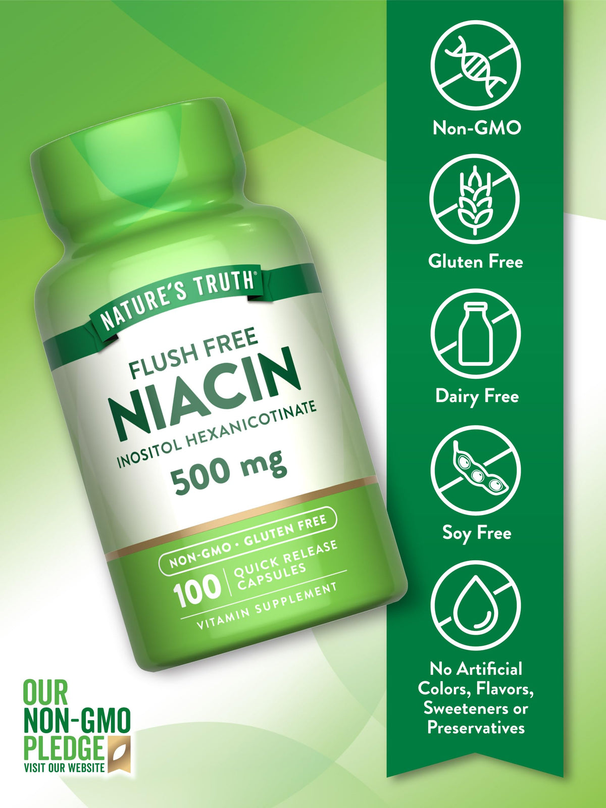 Nature's Truth Flush Free Niacin 500mg - 100 Capsules - image 3