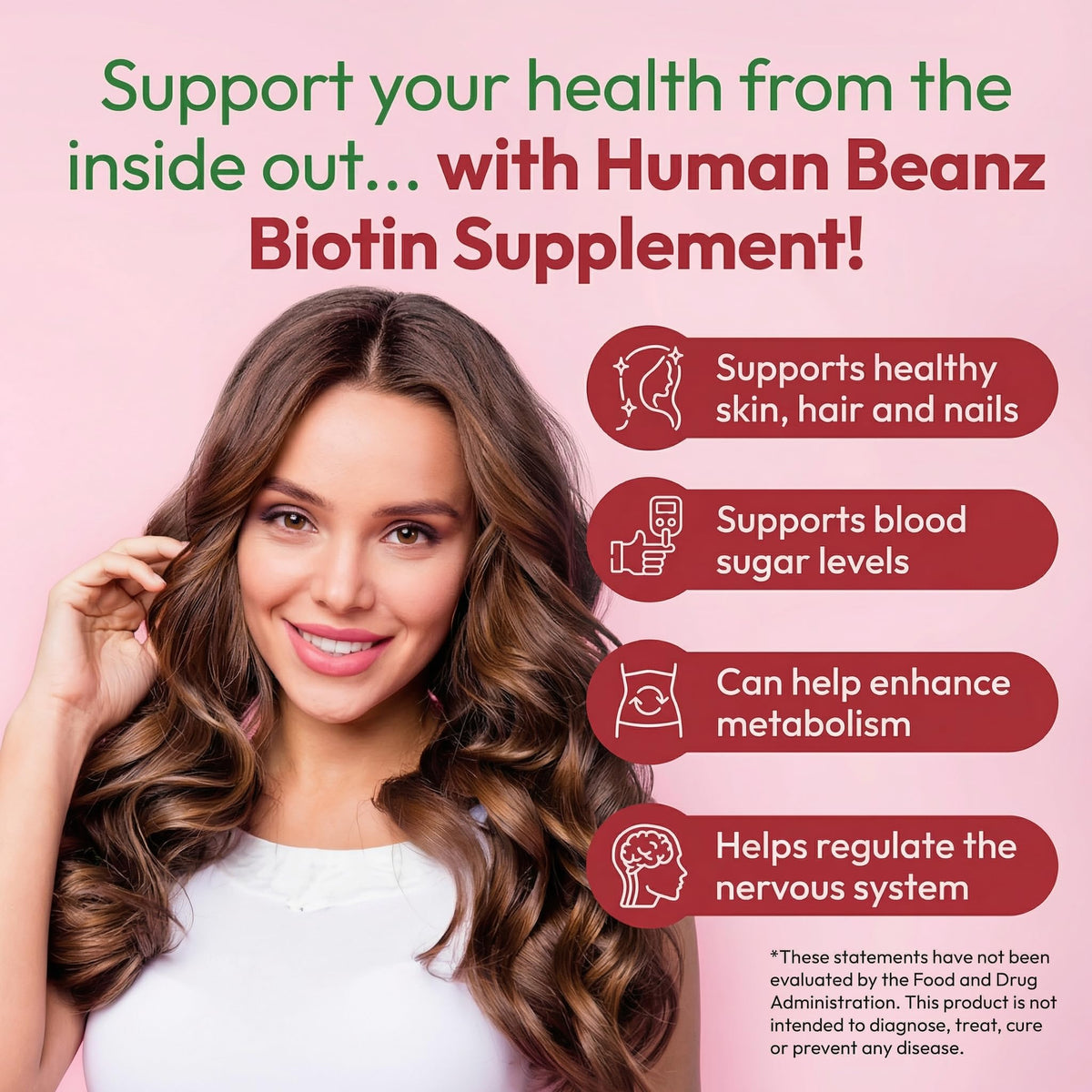 Human Beanz Biotin 5000mcg Jelly Bean Gummies for Hair Skin Nails - 120 Count - image 4