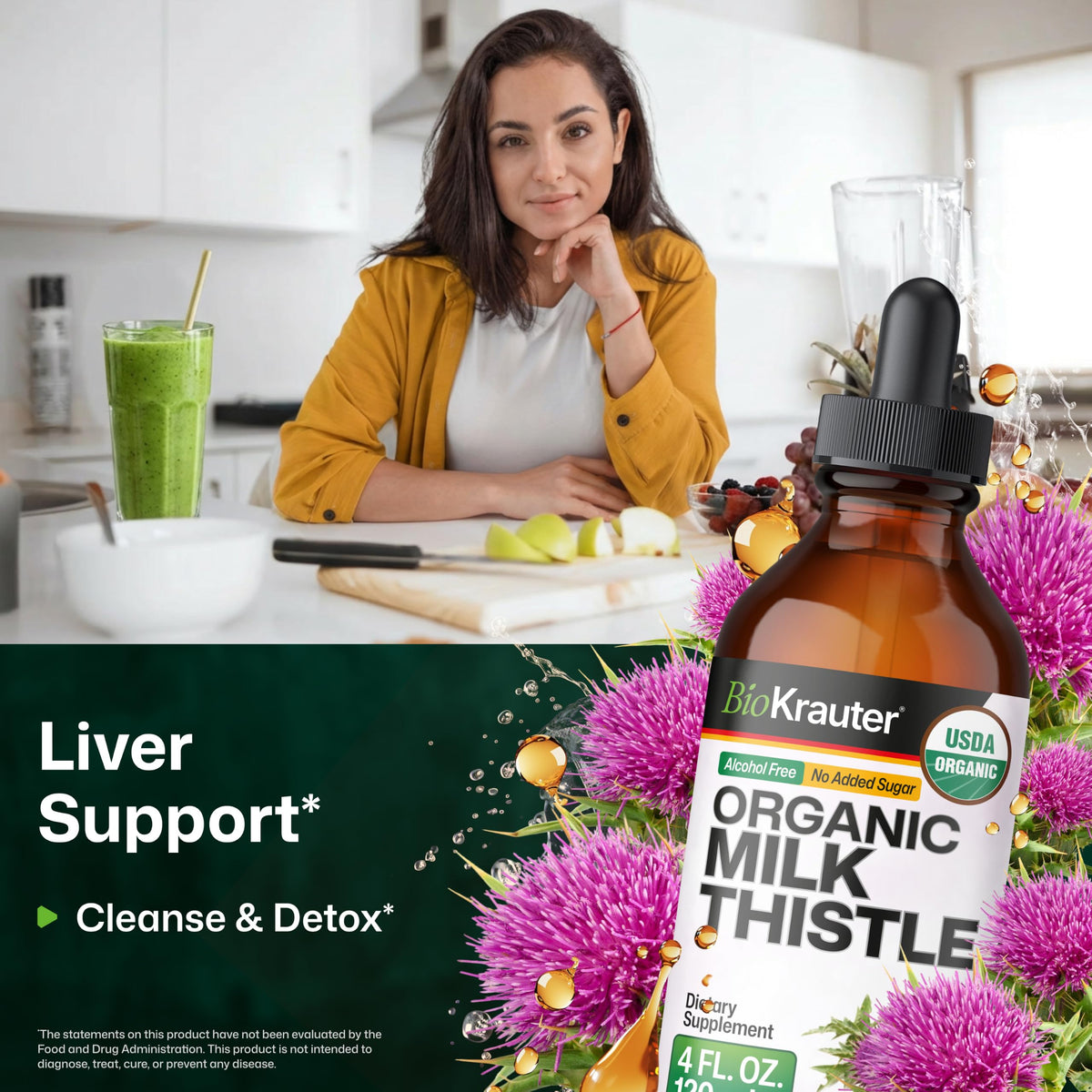 BIO KRAUTER Milk Thistle Extract for Liver Support - 4 Fl Oz - image 2