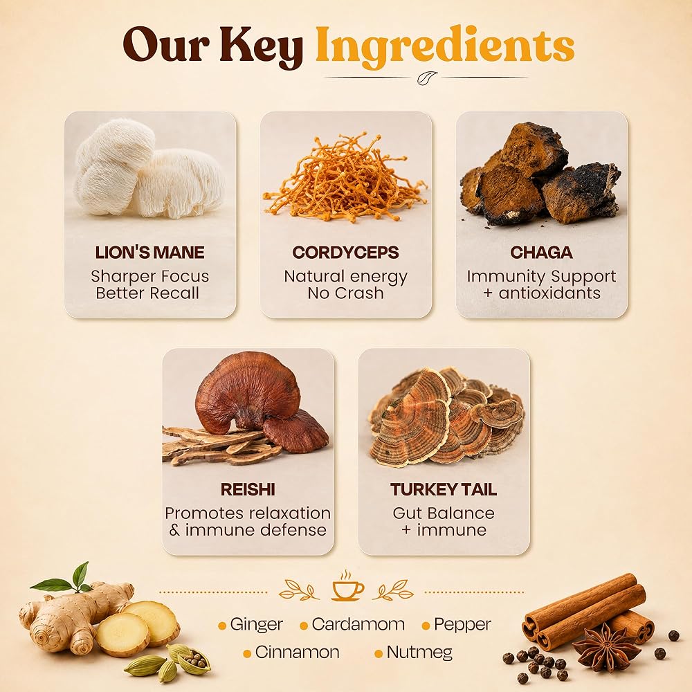 Inner Elevate Superfood Mushroom Chai - Ultimate Coffee Alternative - image 4