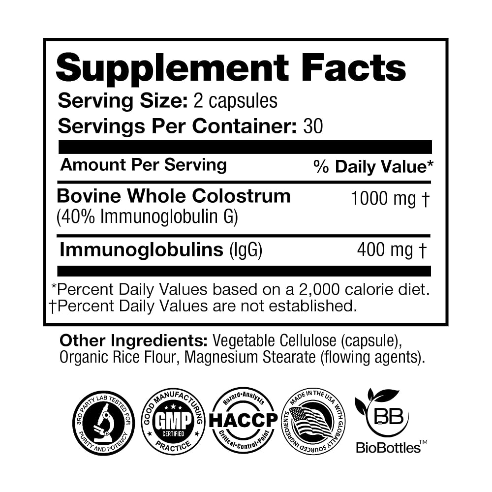 FEEL GOOD Bovine Colostrum Capsules Gut Health & Immune Support - 60 Capsules - image 5