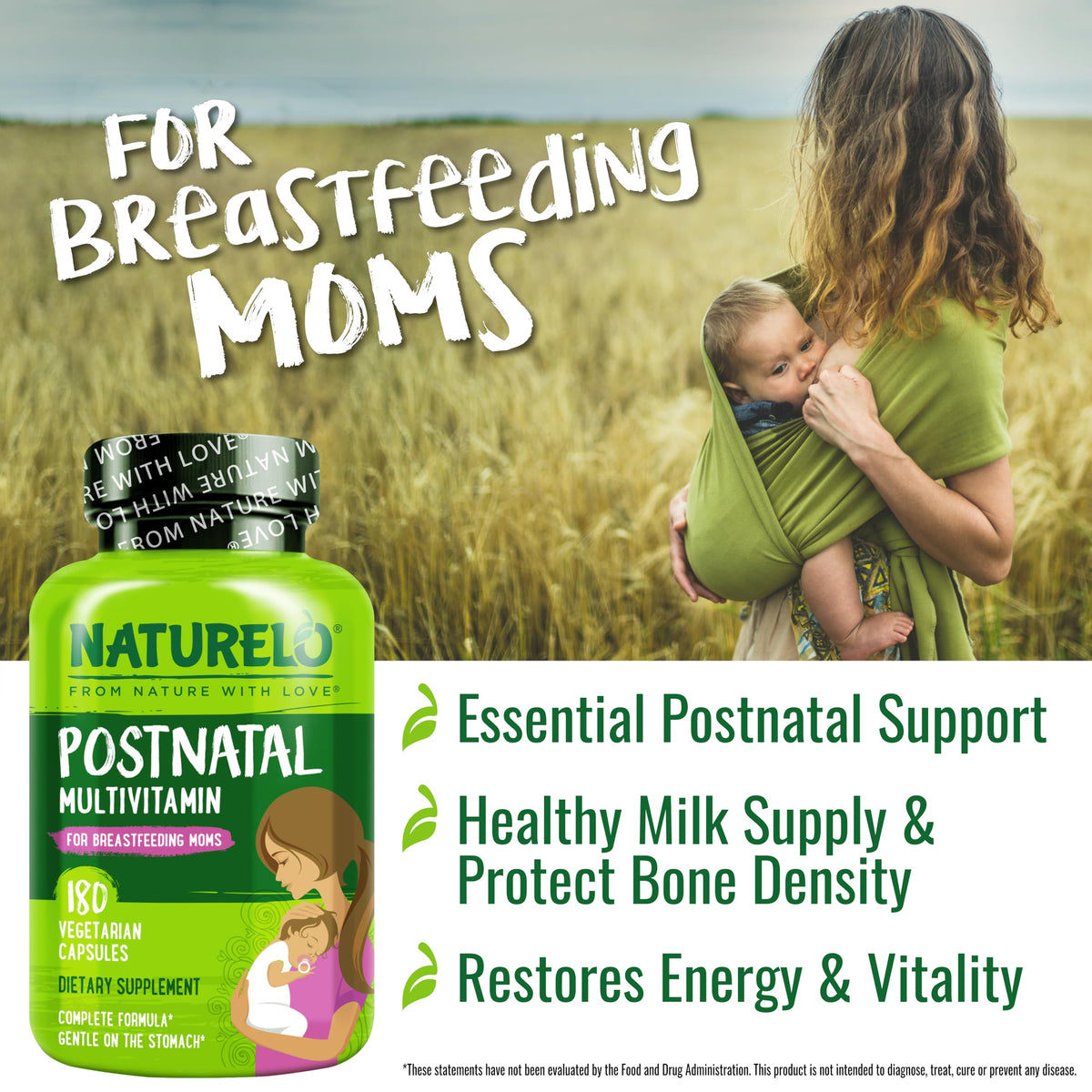 NATURELO Postnatal Multivitamin for Breastfeeding - 180 Capsules - image 2