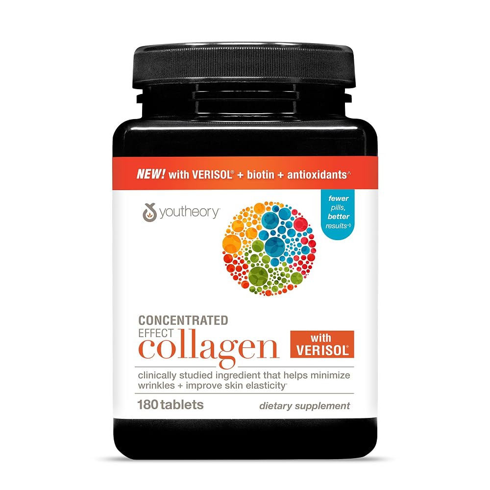 Youtheory Concentrated Effect Collagen with Verisol - 180 Tablets