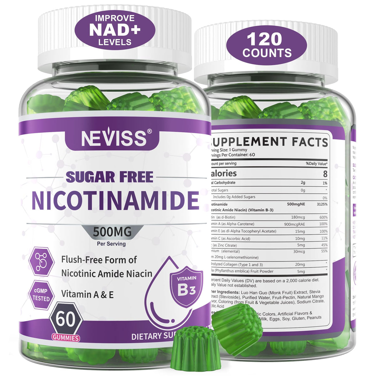 NEVISS Nicotinamide 500mg Gummies