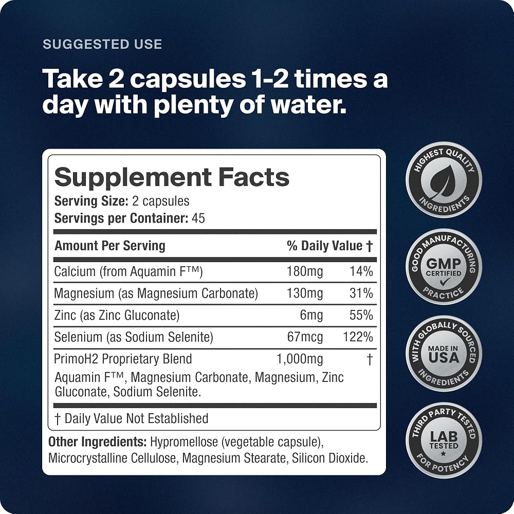 PRIMONUTRA PrimoH2 Molecular Hydrogen Antioxidant - 90 Capsules - image 5
