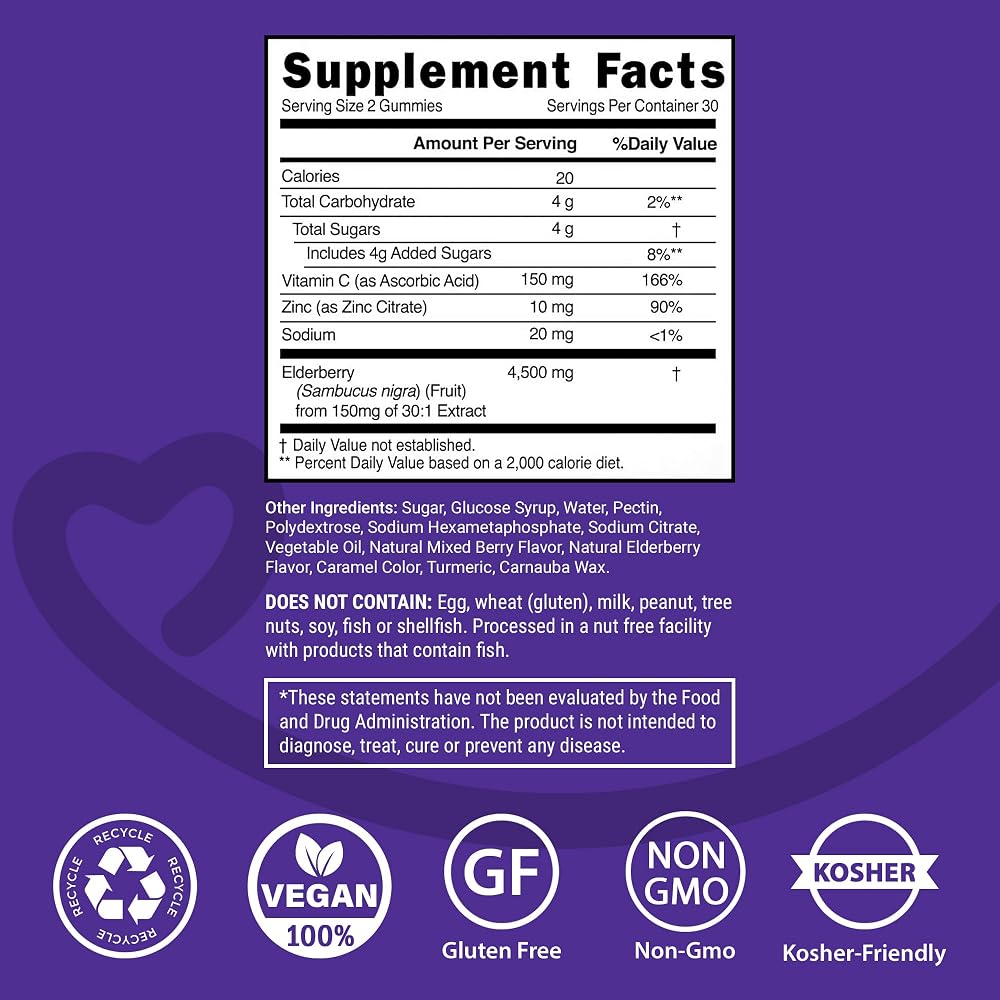 Steph's Pantry Elderberry Gummies with Vitamin C and Zinc - Immune - image 3