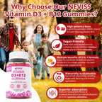 NEVISS Vegan Vitamin D3 5000 IU + B12 Gummies - 120 Count - image 4