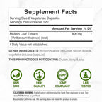 DEAL SUPPLEMENT Mullein Leaf Extract 800mg - 240 Vegetarian Capsules - image 2