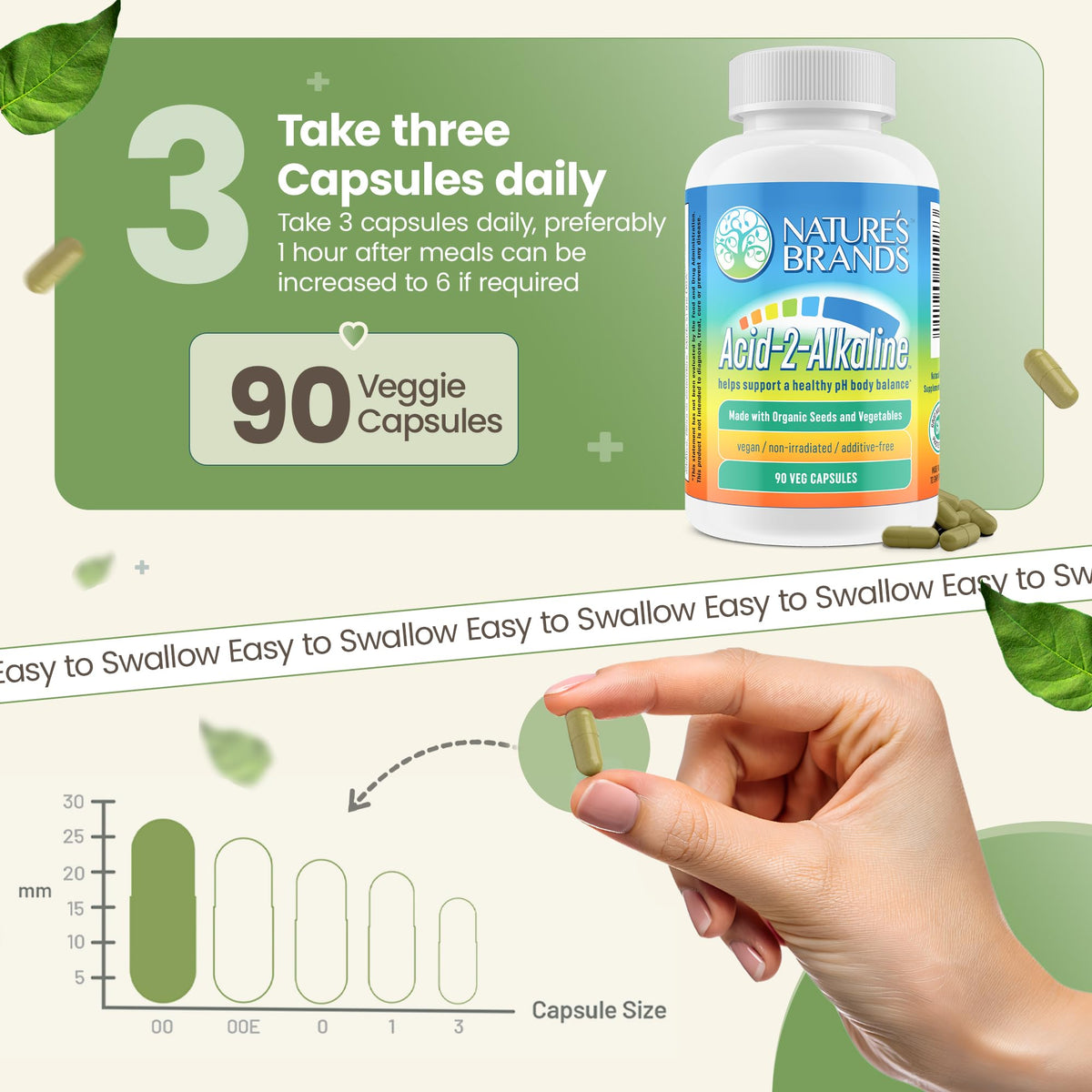 Nature's Brands Acid-2-Alkaline Supplements for Energy - 90 Capsules - image 5