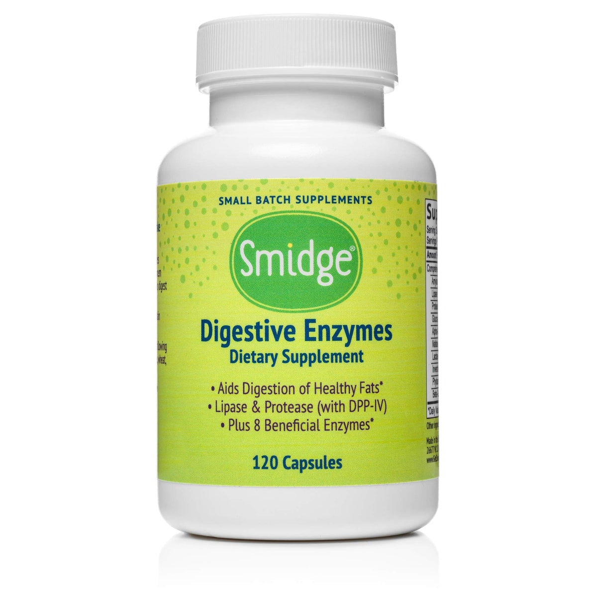 Smidge Digestive Enzymes Comfy Digestion - 120 Capsules