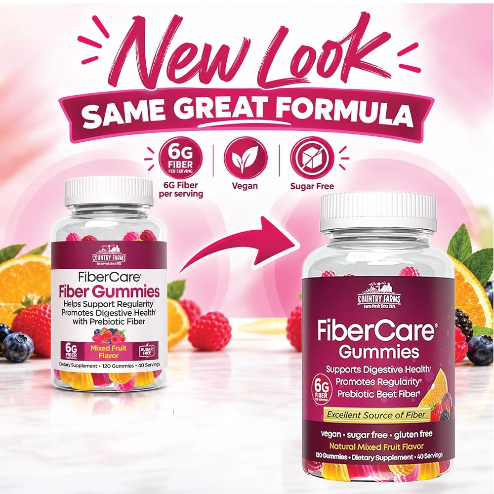 Country Farms Fiber Care Prebiotic Gummies, 6g Fiber - 240 Count - image 10