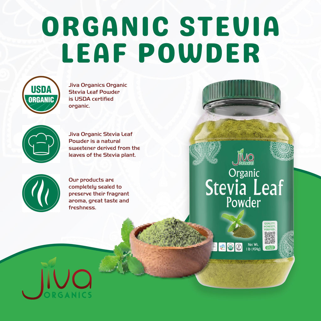 Jiva Organics Natural Stevia Leaf Powder - 1 Pound - image 2