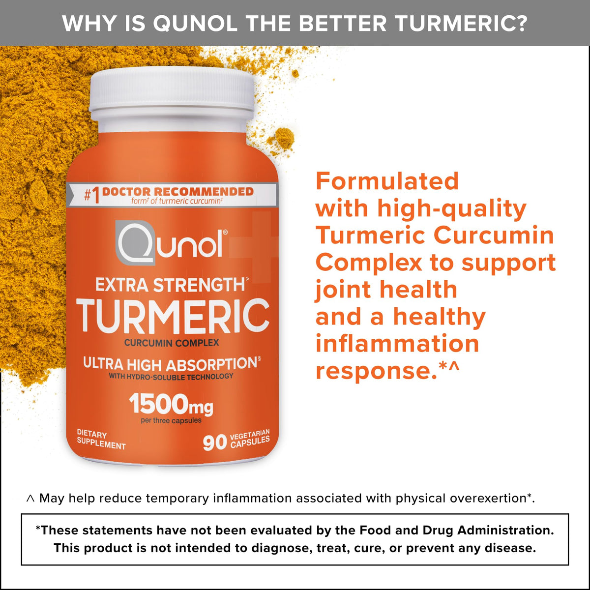 Qunol Unflavored capsule turmeric 1500mg Bottle N